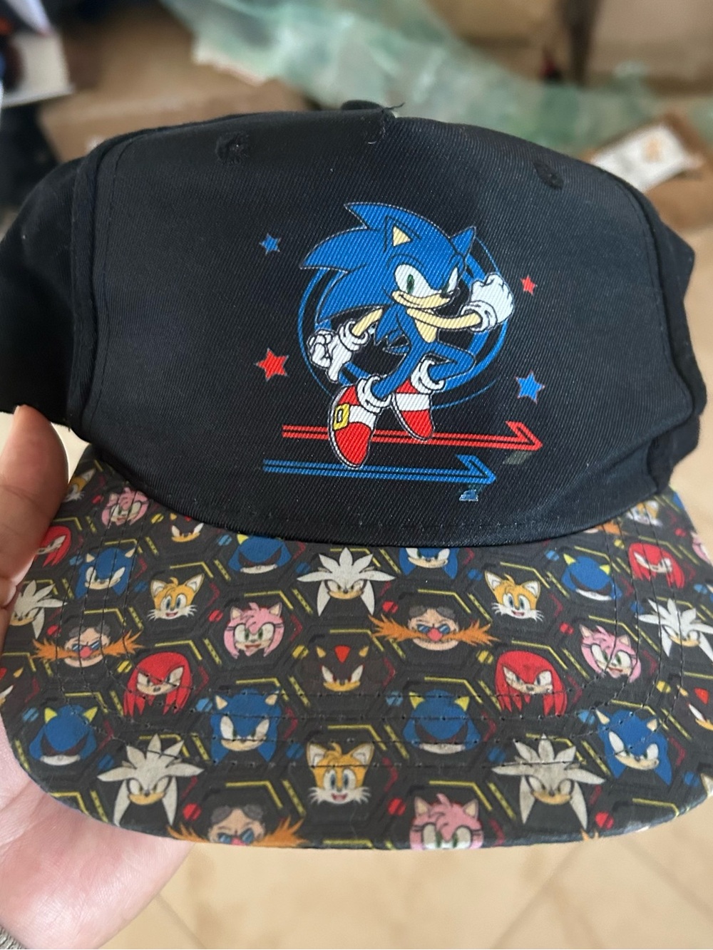 Teen/Young adult Black Sonic the Hedgehog Character Cap #96